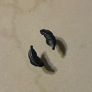 Black feather studs